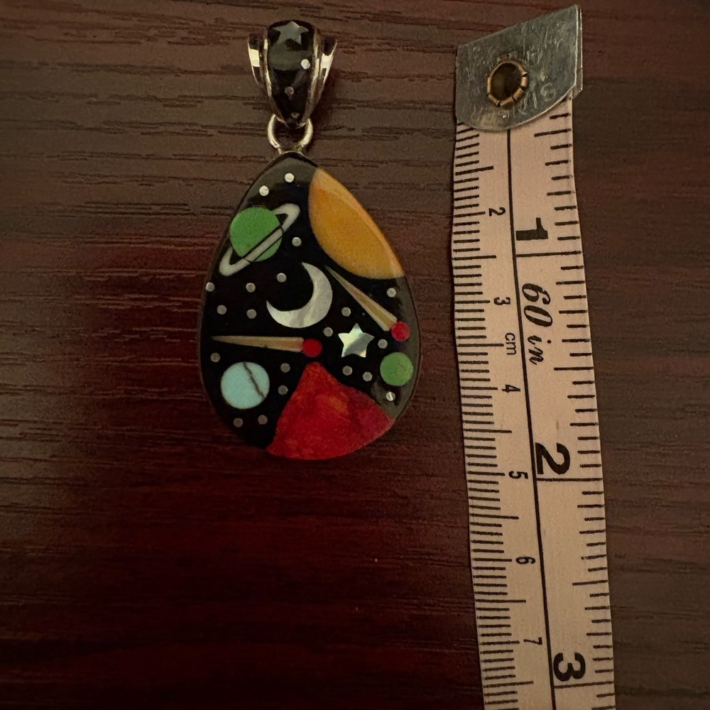 Colorful Celestial Pendant  Micro Inlay Pendant - Picture 4 of 7